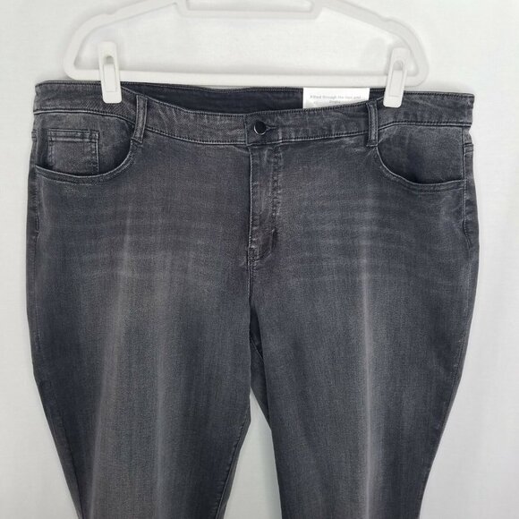 CJ Banks Women's size 24W Jeans Gray Straight Fit Shaped Mid Rise - Picture 3 of 9